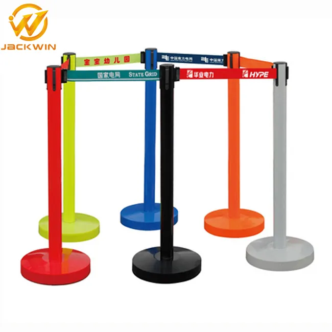 36 Inch Bank Queue Line Crowd Control Barrier Queue Post Silver/Gold/Black Retractable Stanchion