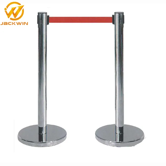 36 Inch Bank Queue Line Crowd Control Barrier Queue Post Silver/Gold/Black Retractable Stanchion