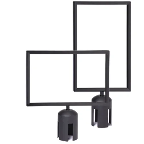 A4 & A3 Black Stanchion Signboard Portrait Frame for Queue up (q-up) Stand