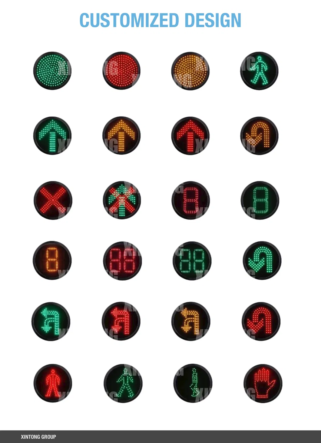All in One Red Outdoor LED Solar Traffic Signal Light Flashing Solar Traffic Light
