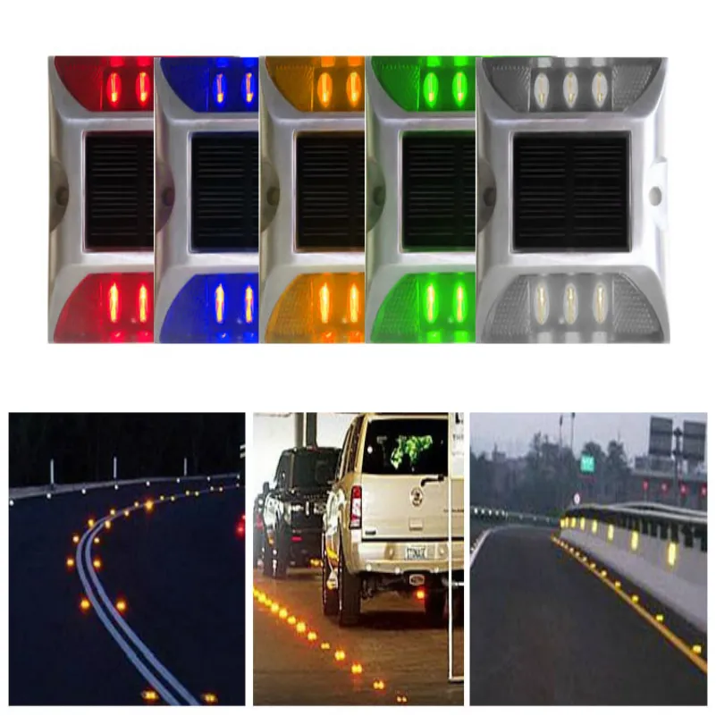 Alltop IP65 Waterproof Flashing Cat Eyes Motorway Reflectors Solar Traffic Road Stud Light