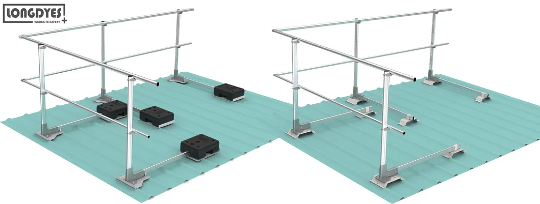 Aluminum Safety Corrugated Metal Roof Guardrails for Fall Protection
