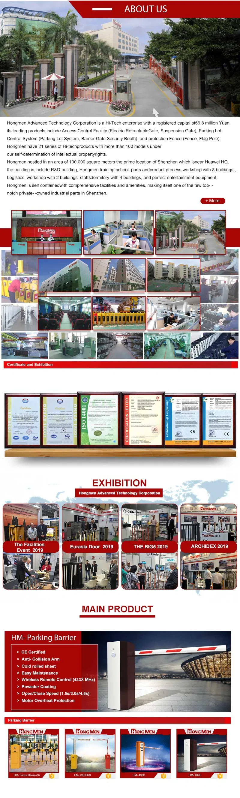 Automatic Doorway Gate for Parking Lot and Hospital Car Yard