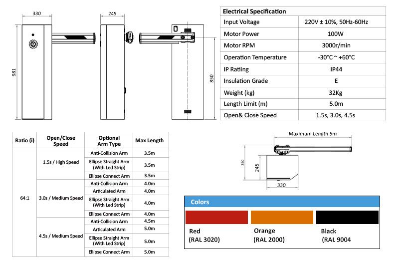 Automatic Road Barrier Gate for Car Parking and Highway Toll System