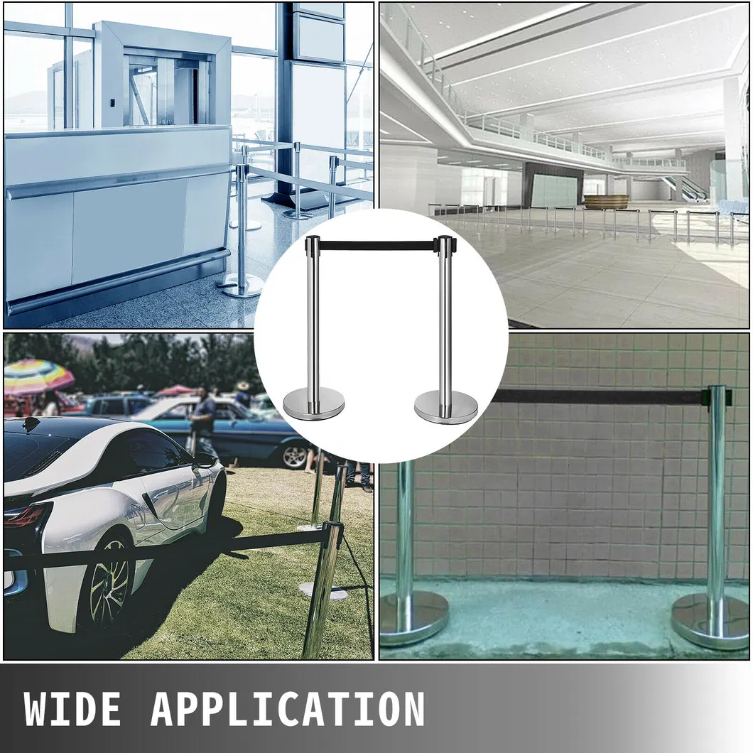 Black Belt Retractable Stanchion Queue Stand Barrier