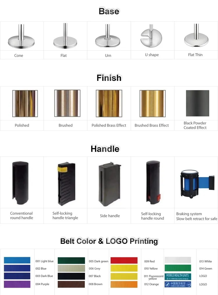 Black Belt Retractable Stanchion Queue Stand Barrier