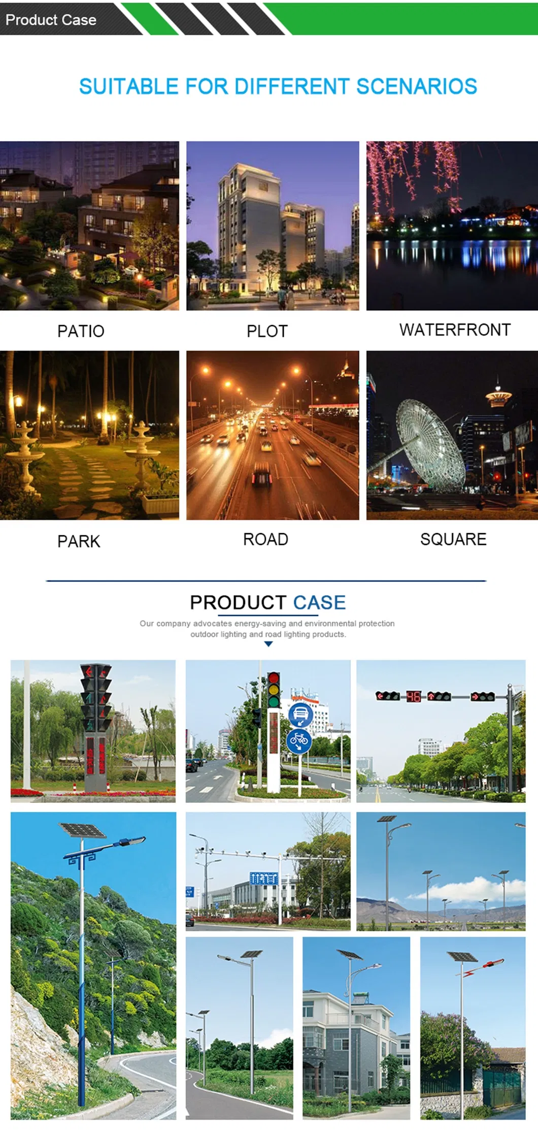Crossroad LED Traffic Signal Light Pole Integrated Red and Green Traffic Command Warning Light