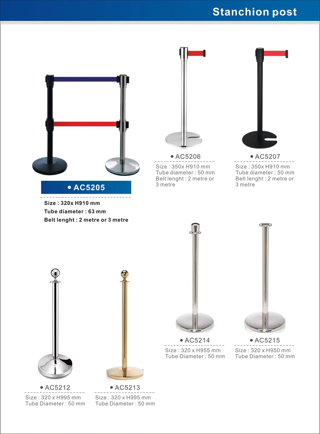Crowd Control Stanchions with Double Betl