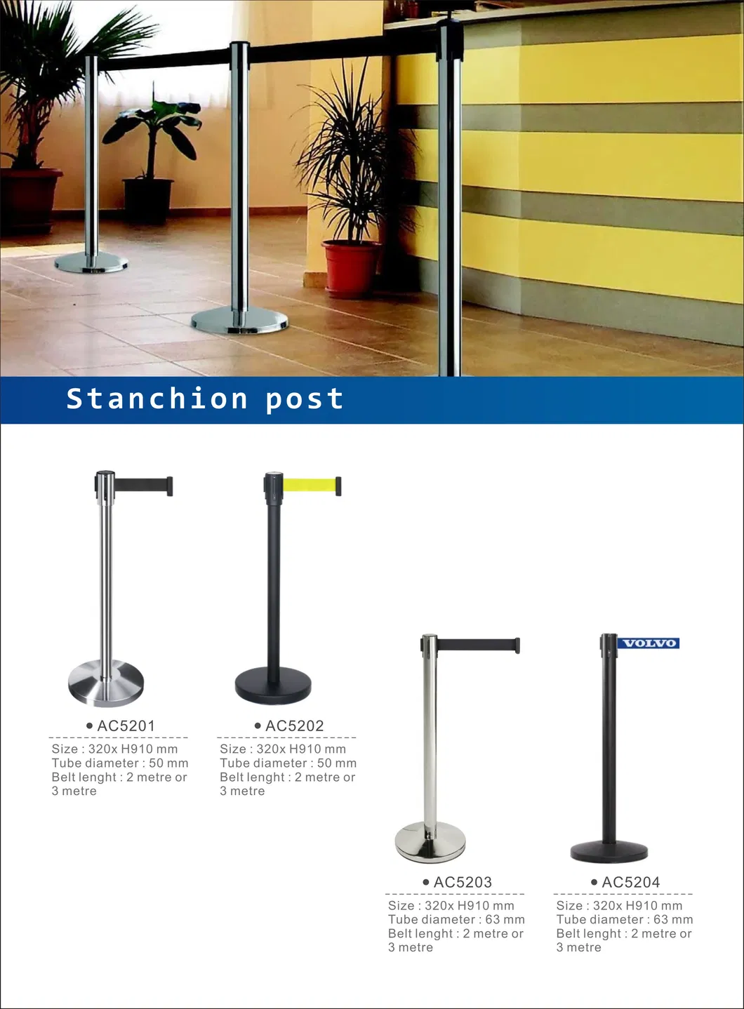 Crowd Control Stanchions with Double Betl