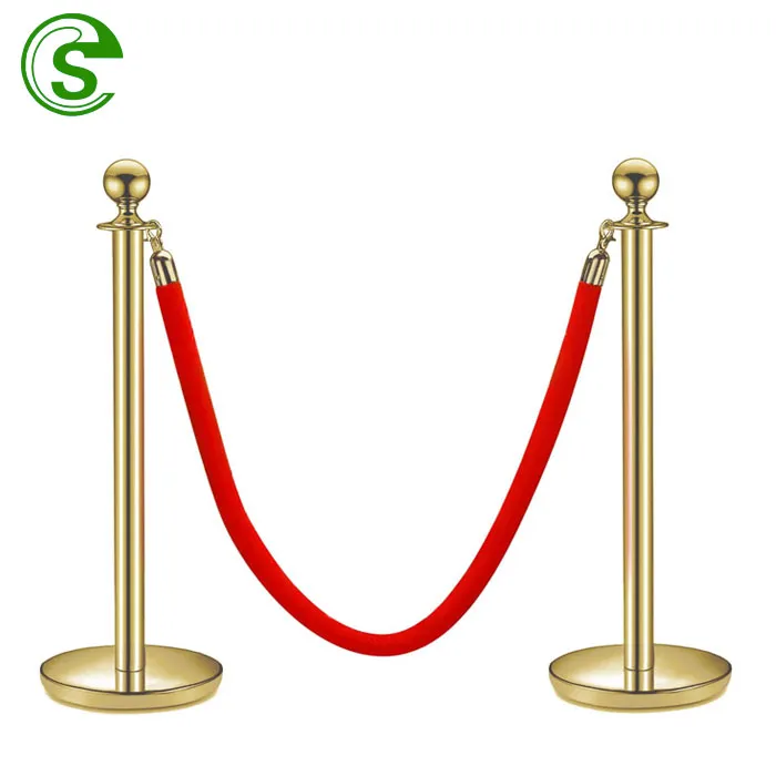 Factory Price Metal Rubber Base Stainless Steel Retractable Barrier Queue Belt Pole for Airport/Bank/Post