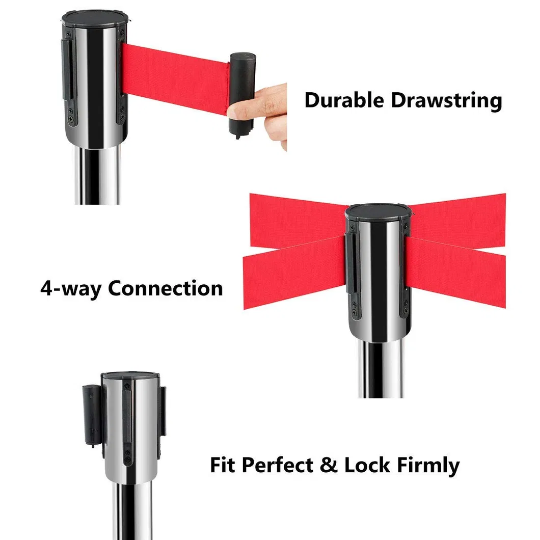 Heavybao Retractable Belt Barrier Stainless Steel Post Crowd Control Stanchion