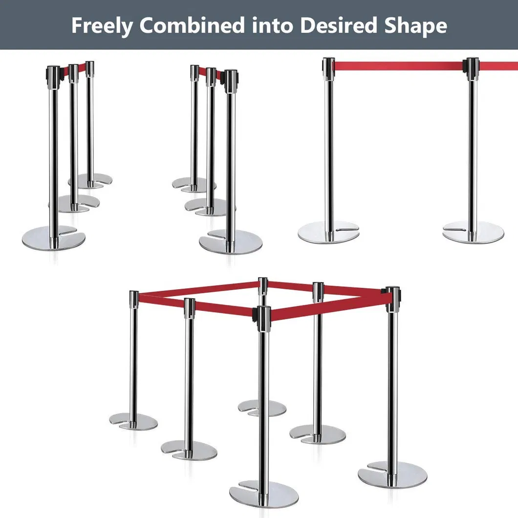 Heavybao Retractable Belt Barrier Stainless Steel Post Crowd Control Stanchion