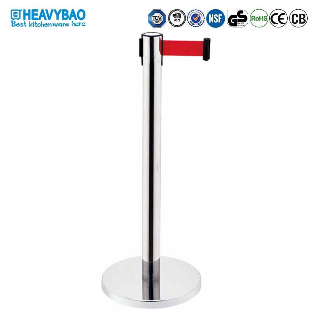 Heavybao Retractable Belt Barrier Stainless Steel Post Crowd Control Stanchion