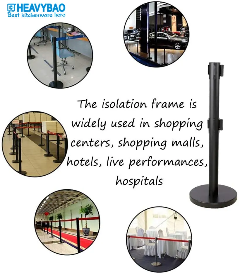 Heavybao Retractable Belt Barrier Stainless Steel Post Crowd Control Stanchion