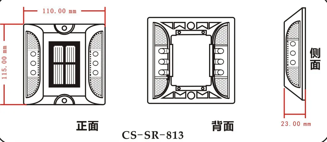 High Quality LED Solar Traffic Light Reflective Safety Solar Road Stud