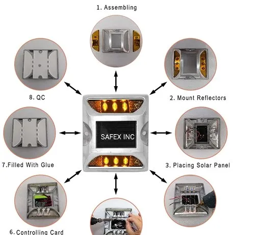 High Quality Reflect Reflective Traffic Aluminum Solar LED Light Cat Eye Reflective Road Studs