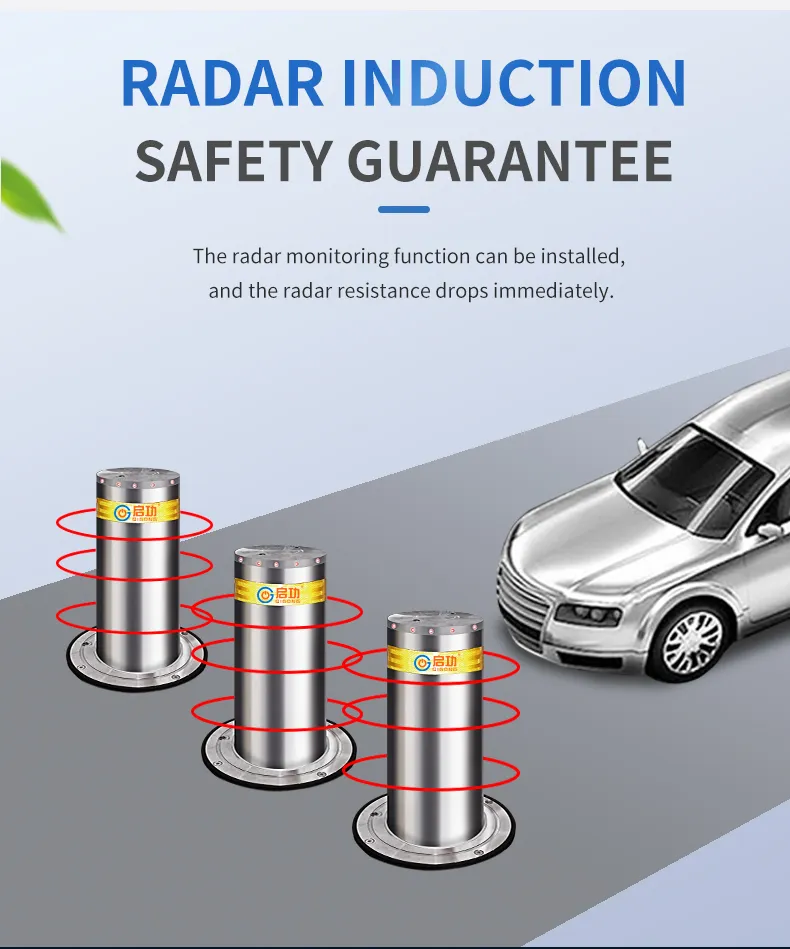 High Security Waterproof Automatic Remote Control Traffic Road Rising Block Bollard for Schools and Parks