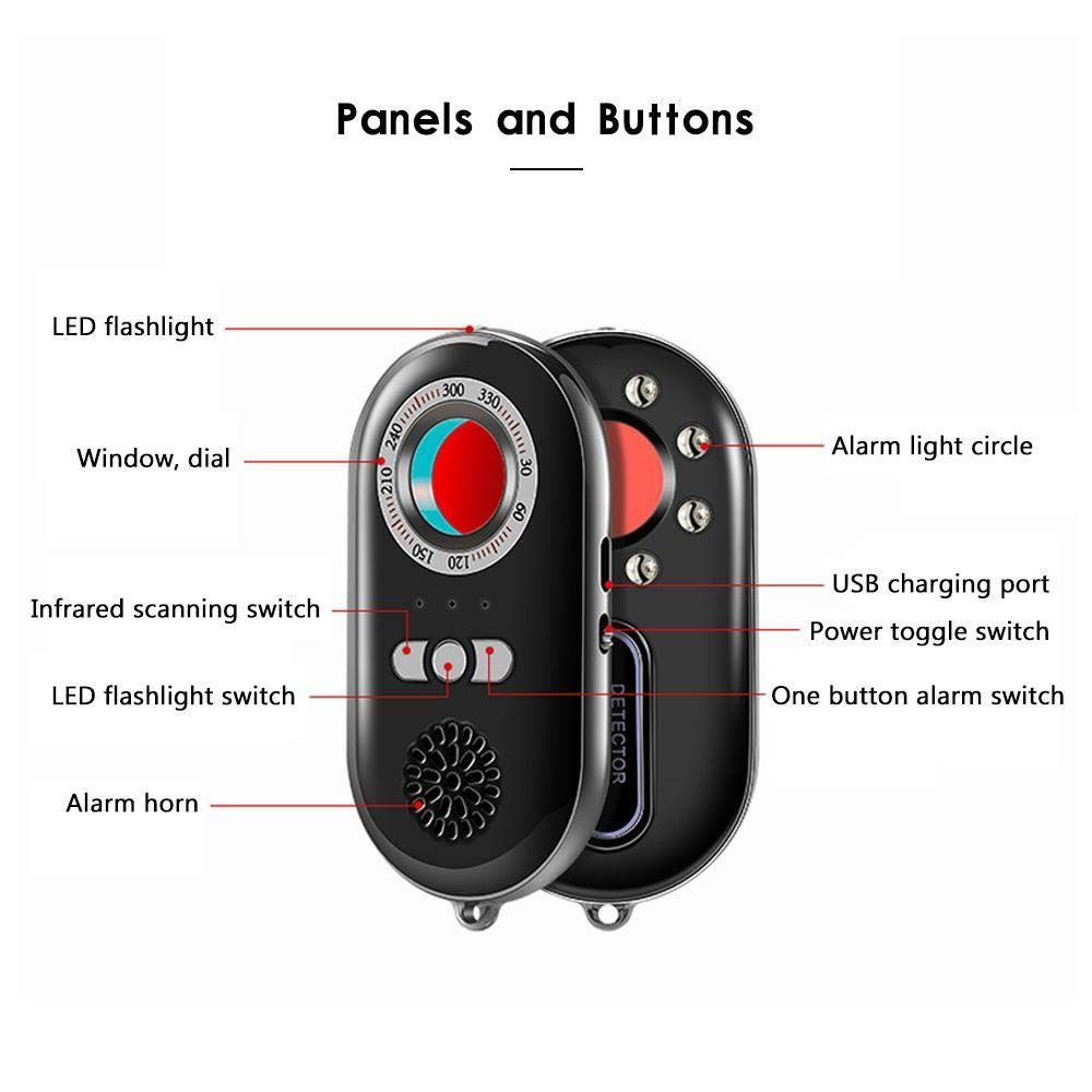 K98 RF Signal Anti-Spy Bug Finder LED Flashlight Camera Scan Slim Detector