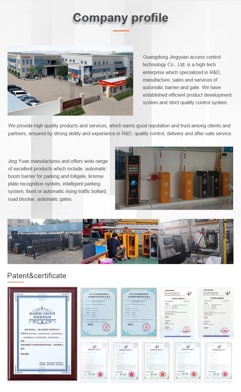 License Plate Recognition Adaptable Multi Interfaces Automatic Boom Barrier