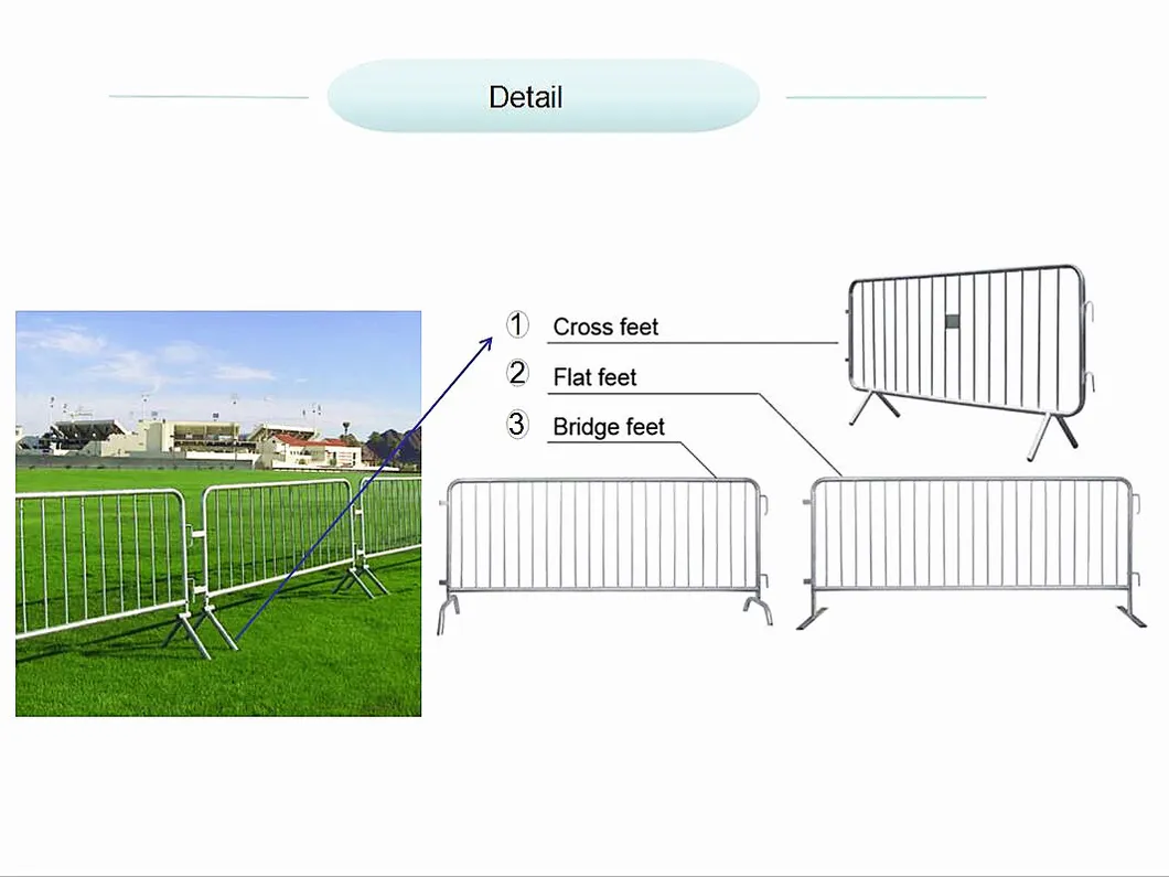 Metal Heavy Duty Steel Barricade Fence Crowd Control Barrier Used Public Place