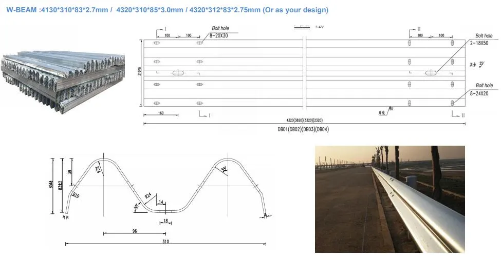 Q345 Steel W Beam Guardrail Crash Barrier Chinese Manufacturer