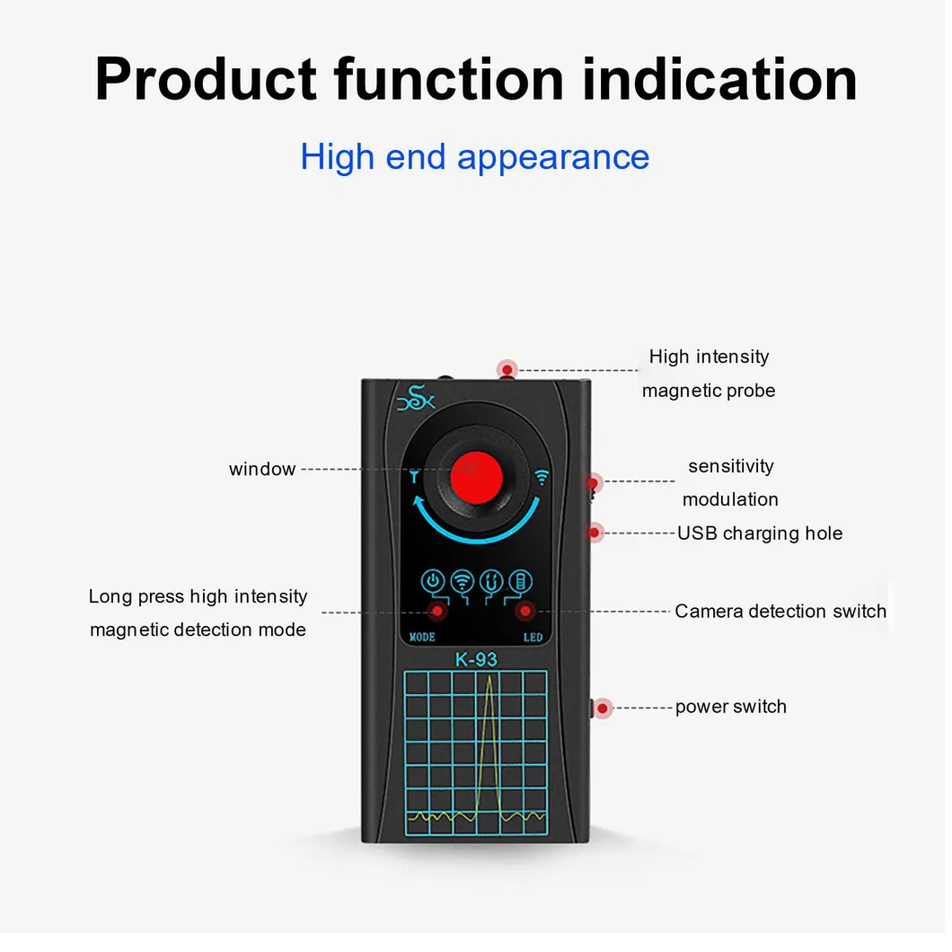 RF Signal Multi-Function Anti-Spy Detector Camera GSM Audio Bug Detector