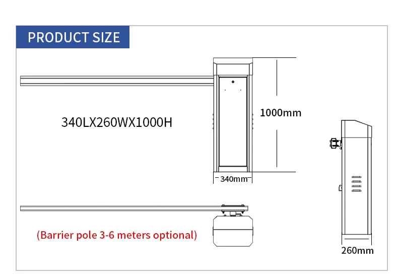 Smart Parking Barrier Gate System 2 Fence Arm Automatic Parking Boom Barrier