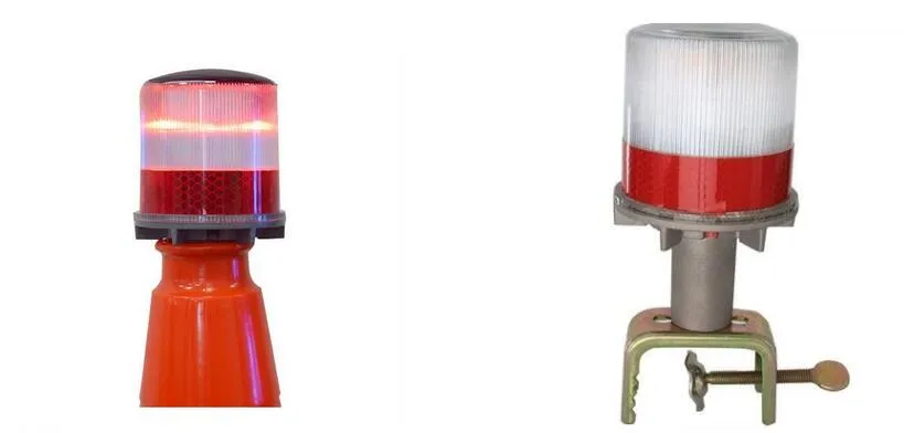 Solar Traffic Flashing Warning Light Strobe Light with U-Shape Metal Base