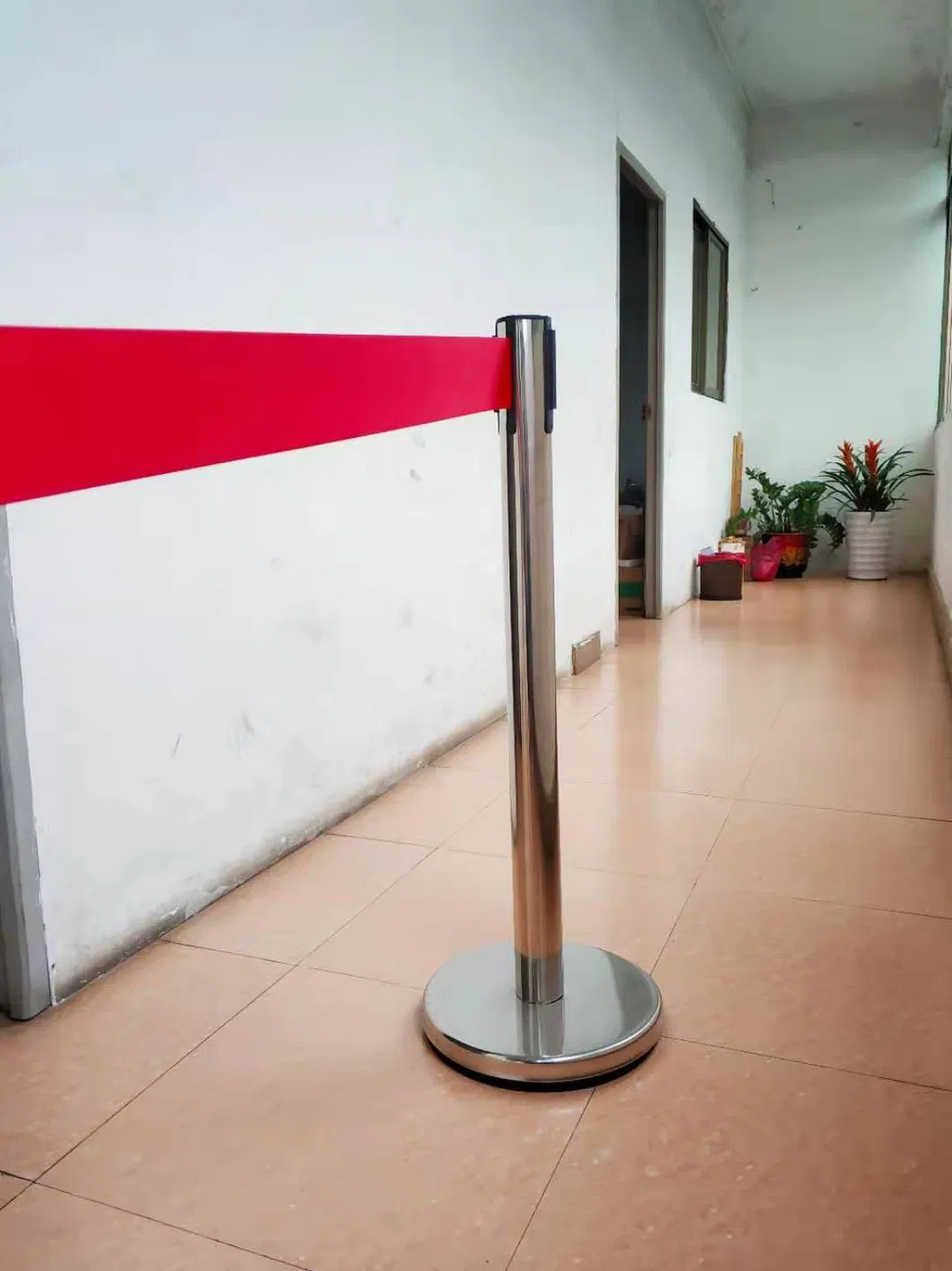 Stainless Steel Crowd Control Post Barrier Retractable Safety Belt