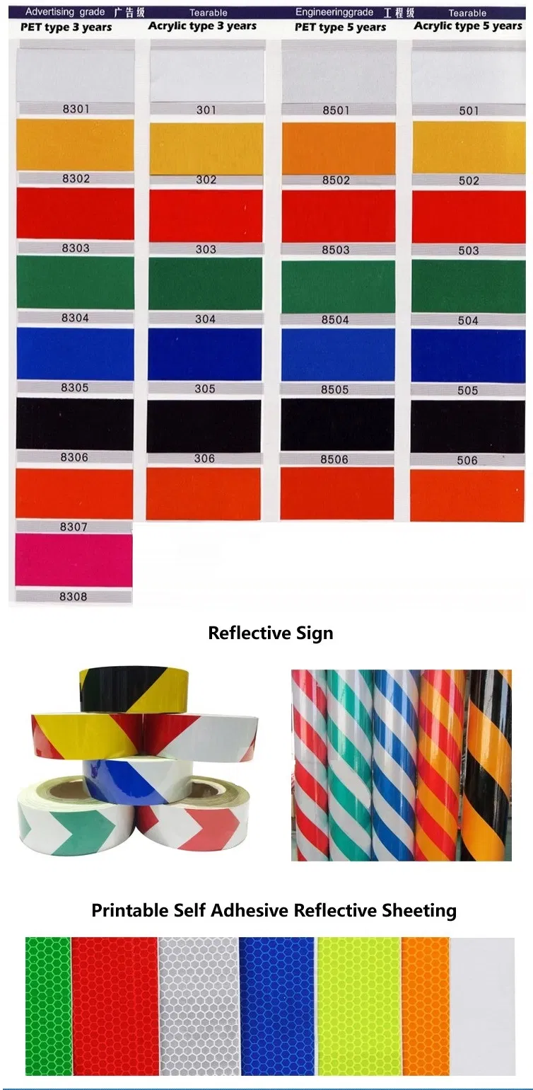 Wholesale 3100/3200 Pet/Acrylic Material Self Adhesive Reflective Sign Sheeting Roll