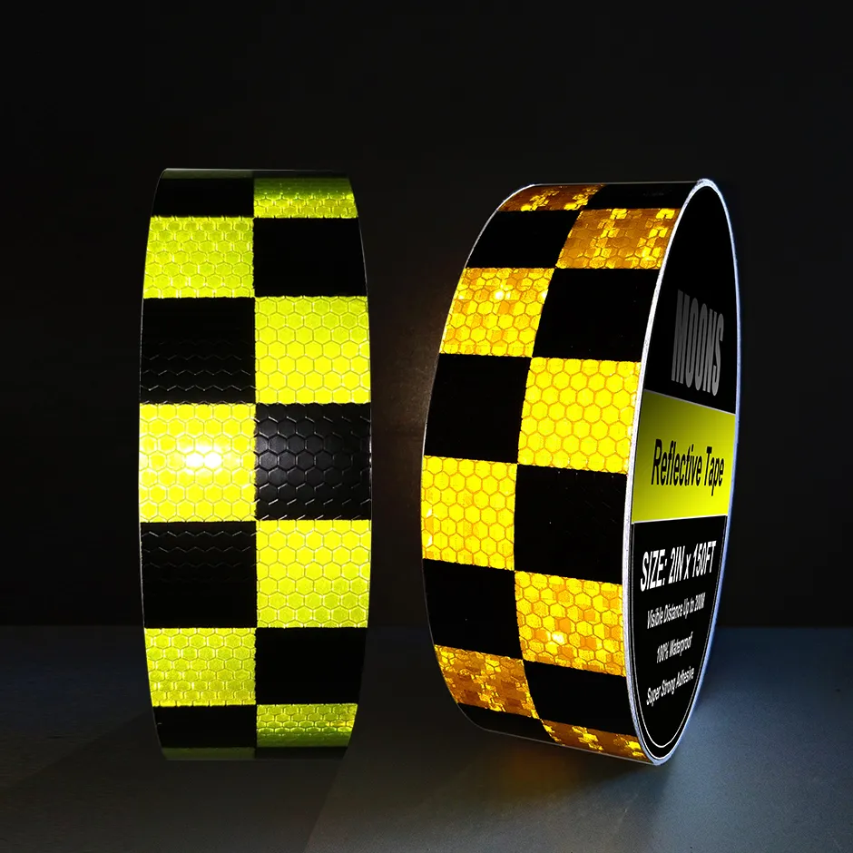 Yellow Red Warning Arrow Pattern Reflective PVC Tape