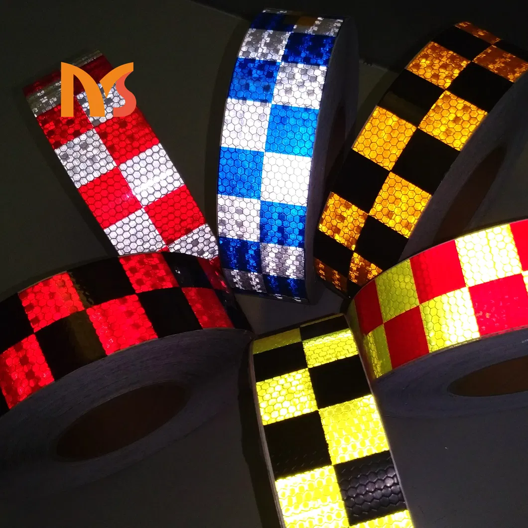 Yellow Red Warning Arrow Pattern Reflective PVC Tape