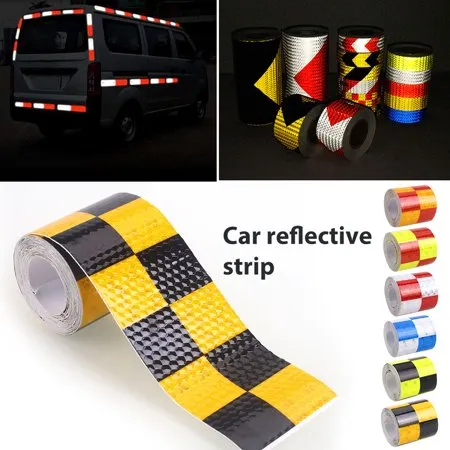 Yellow Red Warning Arrow Pattern Reflective PVC Tape