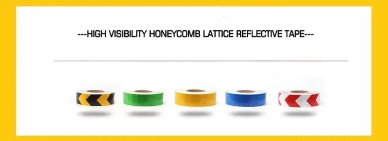 Yellow Red Warning Arrow Pattern Reflective PVC Tape